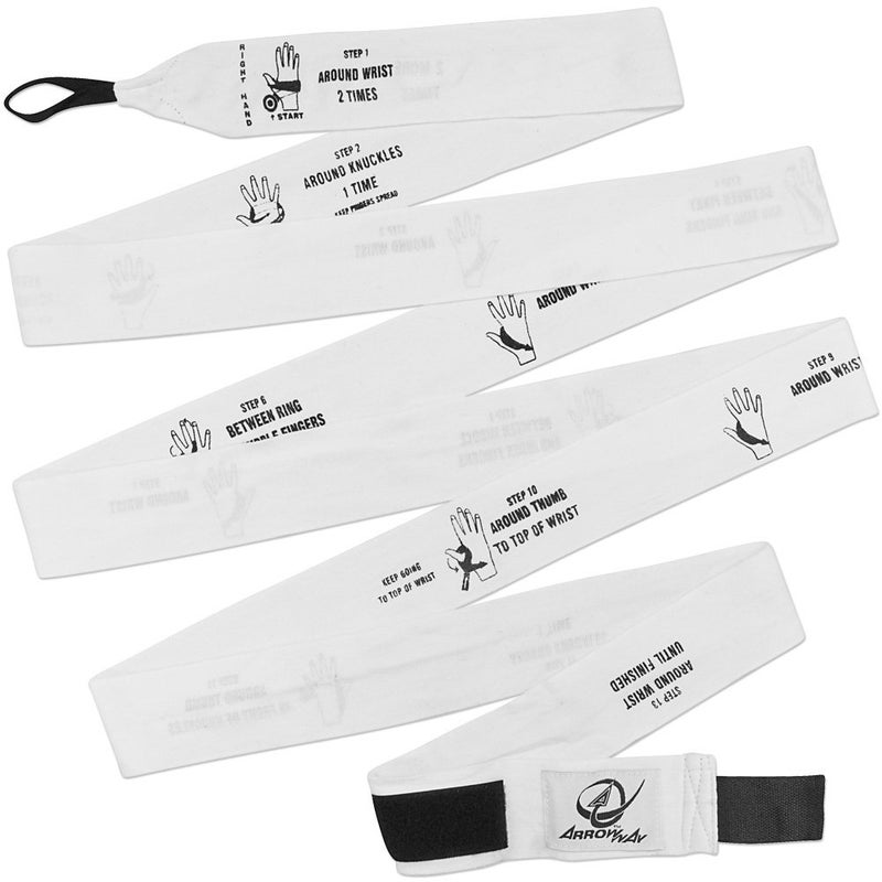 Meister ArrowWay Instructional Hand Wraps w/Printed Directions for Boxing & MMA - 142" Meister Elastic - White - Image 5